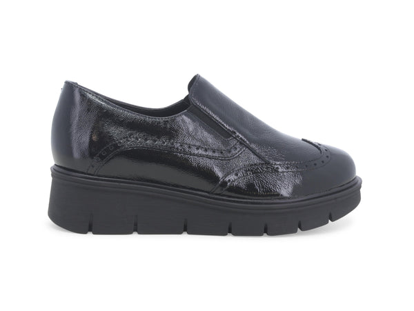 Melluso Donna Scarpe Slip-on 2 Elastici Zeppa Tomaia Vernice Nera K91709-227672